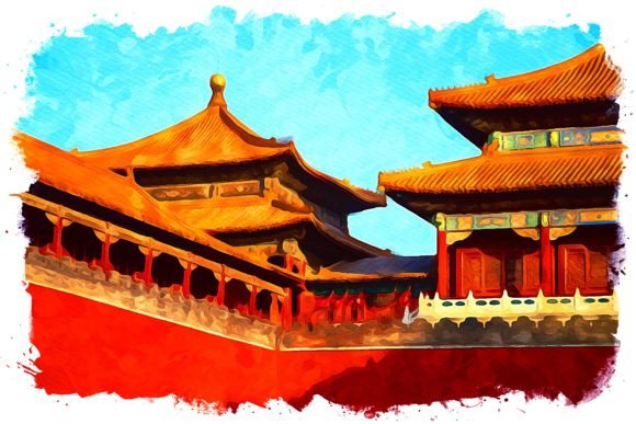 Beijing Asia Watercolor Illustrations for Modern Brand Storytelling