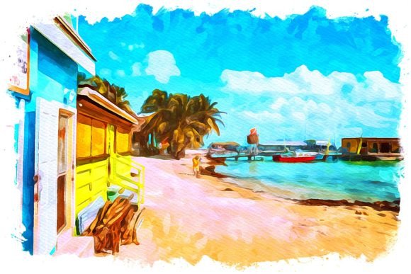Belize South America Watercolor: A Fresh Illustration for Visual Storytelling