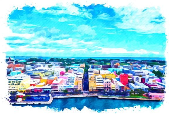 Bermuda Caribbean Watercolor: A Fresh Editorial Illustration for Blog & Digital Content Design