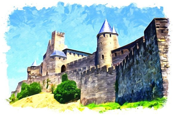 Carcassonne Europe Watercolor: A Visual Gem for Bloggers and Digital Publishers