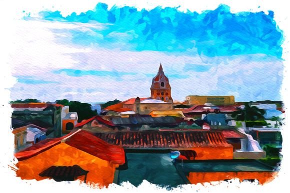 Cartagena South America Watercolor Illustrations for Modern Brand Storytelling
