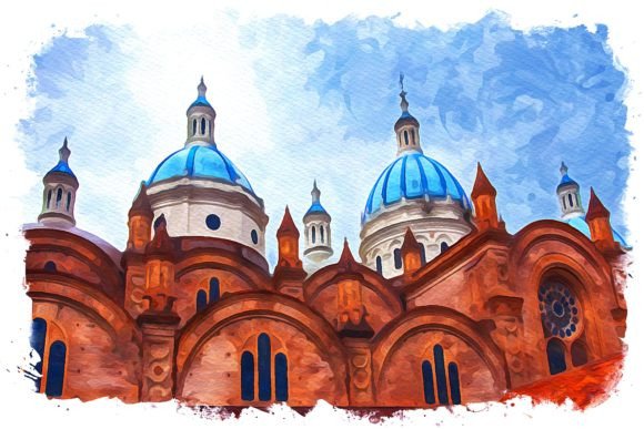 Cuenca South America Watercolor: A Handmade Crafter’s Dream Illustration