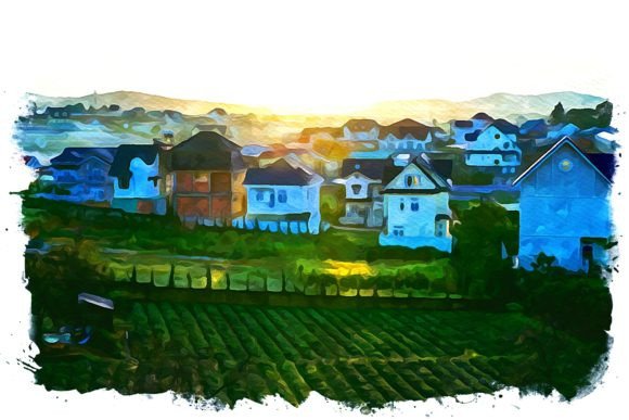 Da Lat Asia Watercolor Illustrations for Digital Sellers