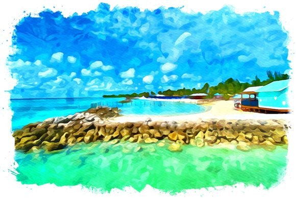 Eleuthera Caribbean Watercolor – A Vibrant Illustration for Local Brand Storytelling