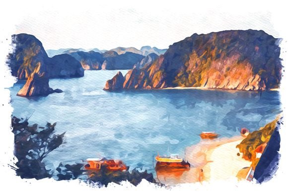 Ha Long Bay Watercolor Embroidery Design Review