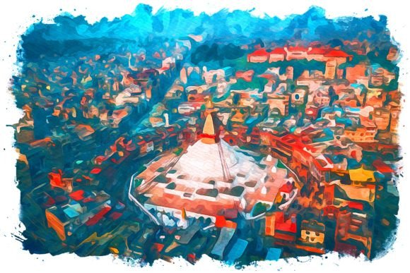 Kathmandu Asia Watercolor: A Soft, Organic Illustration for Local Branding