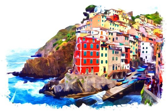 Liguria Europe Watercolor: A Fresh Illustration for Modern Branding