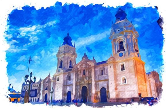 Lima South America Watercolor: A Fresh Illustration for Local Branding