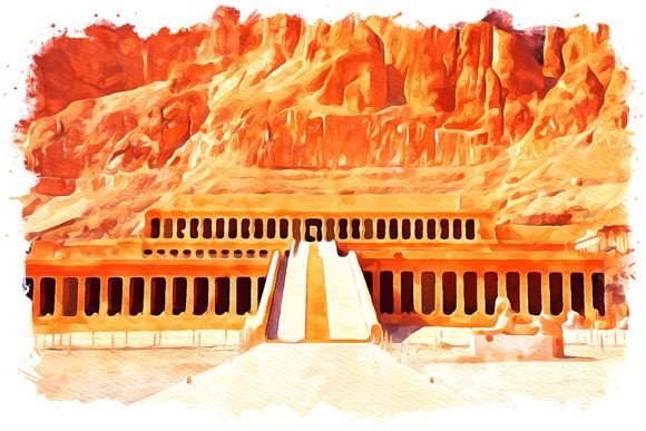 Luxor Africa Watercolor: A Bold Illustration for Editorial & Blog Design