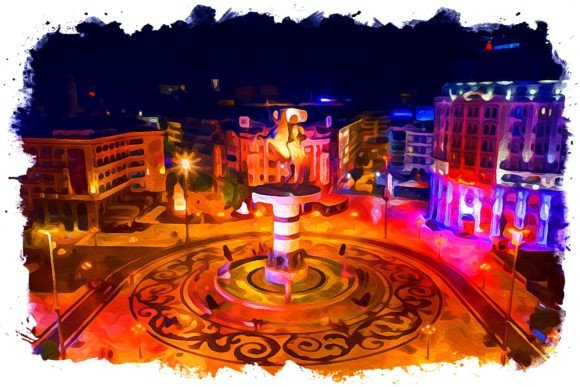 Macedonia Europe Watercolor Illustrations for Branding and Commercial Design