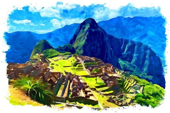 Machu Picchu South America Watercolor Illustrations for Crafters