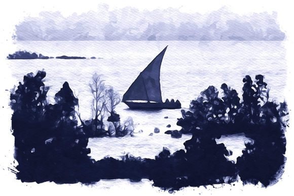 Mozambique Africa Watercolor Illustrations for Modern Branding