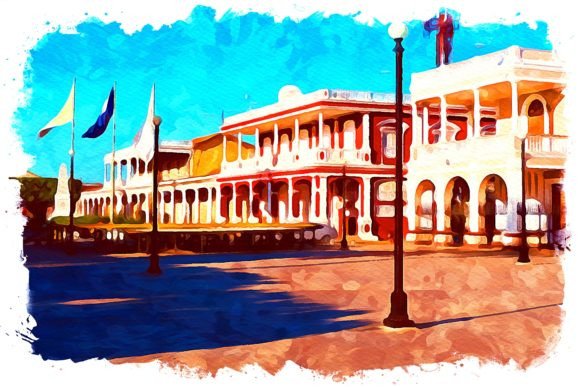 Nicaragua South America Watercolor Illustrations for Local Branding