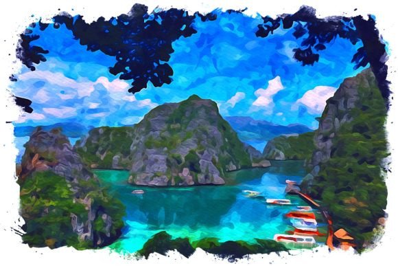 Palawan Asia Watercolor Illustrations for Digital Sellers