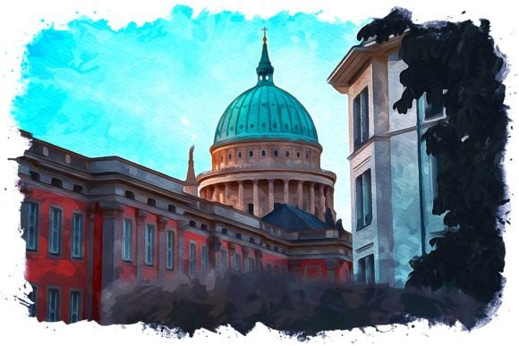Potsdam Europe Watercolor Illustrations for Digital Sellers