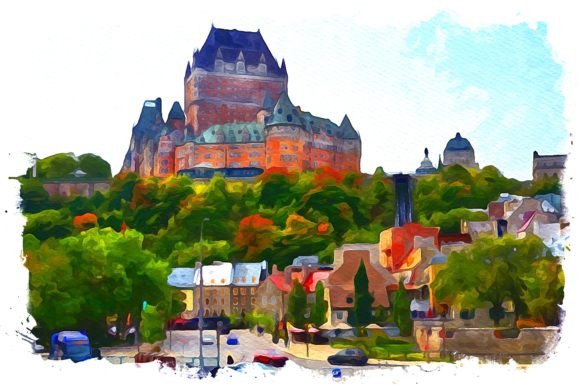 Quebec Canada Watercolor Illustrations for Crafters & Handmade Sellers