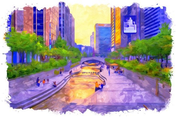 Seoul Asia Watercolor: A Fresh Editorial Illustration for Bloggers and Publishers
