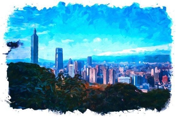 Taipei Asia Watercolor Illustrations for Modern Blog & Editorial Design