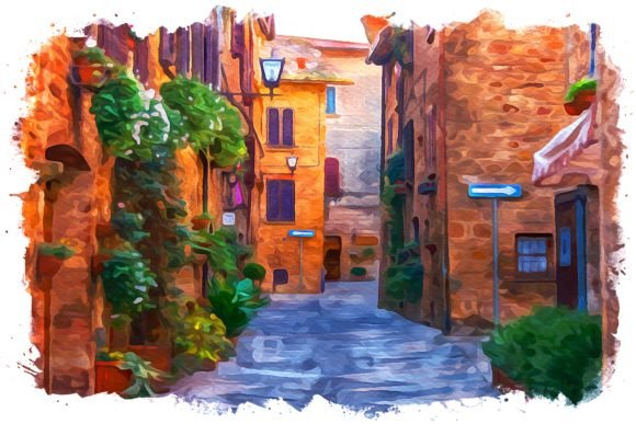 Tuscany Europe Watercolor Illustrations for Crafters & Etsy Sellers