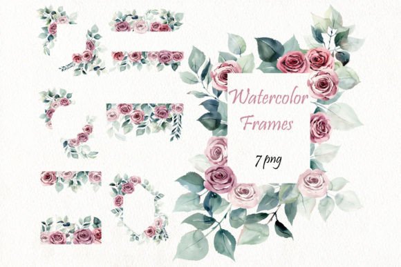 Watercolor Clipart Frames Bring Soft Elegance to Brand Visuals