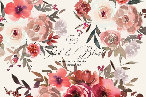 Watercolor Red Blush Floral Clipart Set: A Designer’s Honest Take for Real Embroidery Use