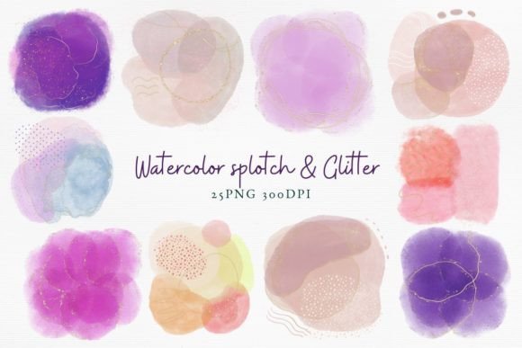 Watercolor Splashes PNG Bundle: Illustrations That Elevate Branding and Marketing Visuals